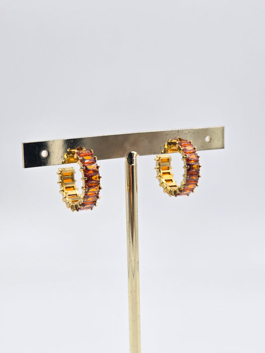 Stainless Steel Gemstones Hoops