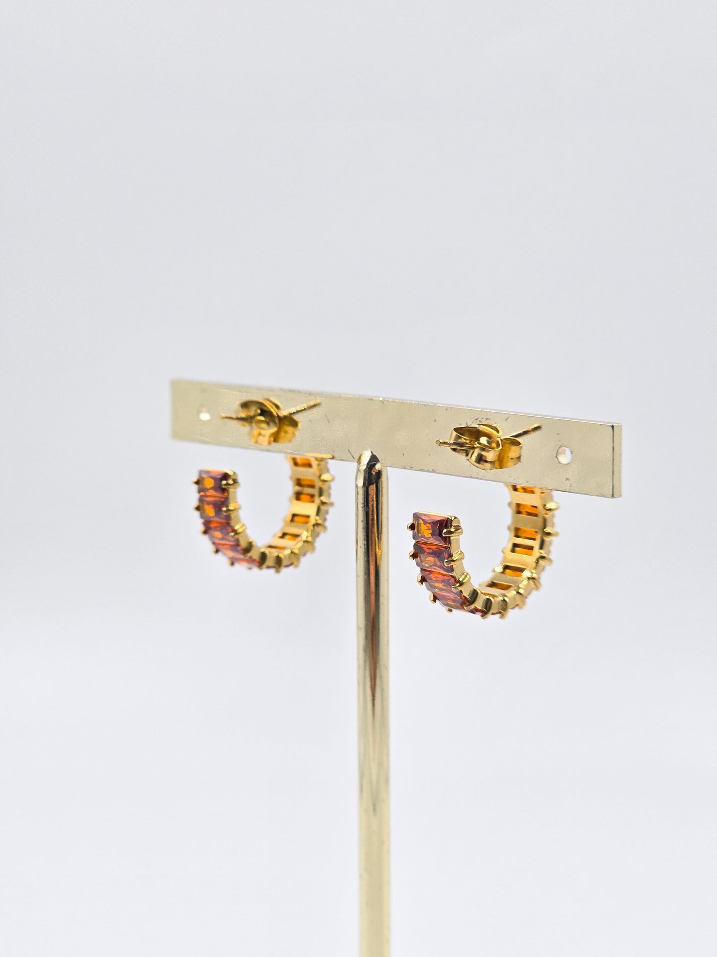 Stainless Steel Gemstones Hoops
