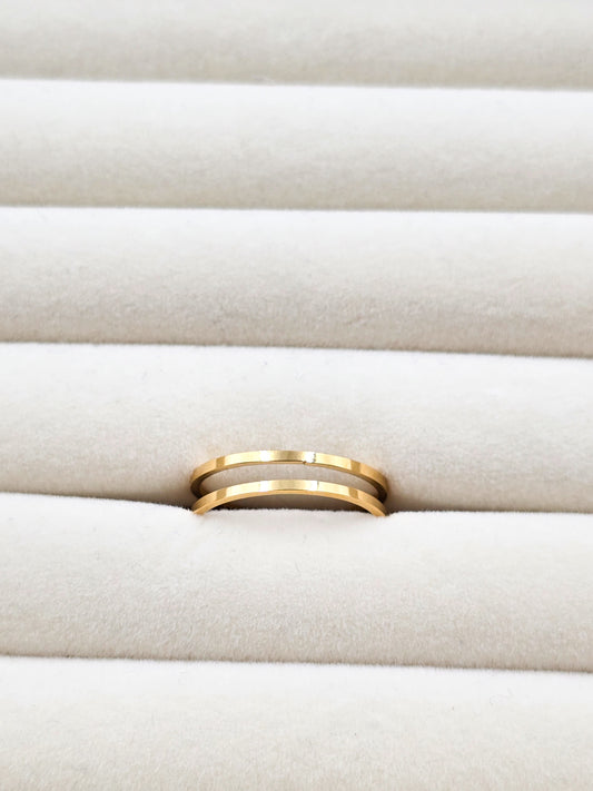 Stainless Steel Simple Double Row Ring