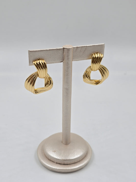 Golden A-symmetrical Circle Earrings