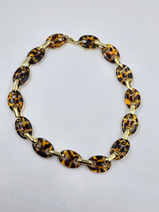 Leopard Print Gold Chain