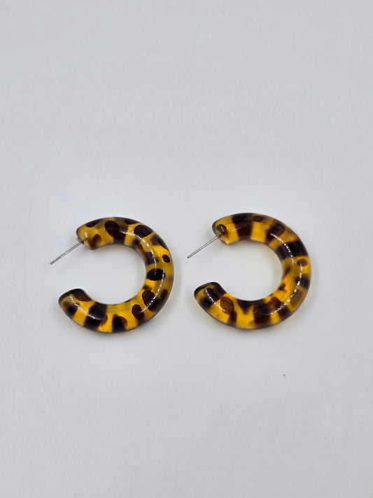 Tortoise Shell Hoop Earrings