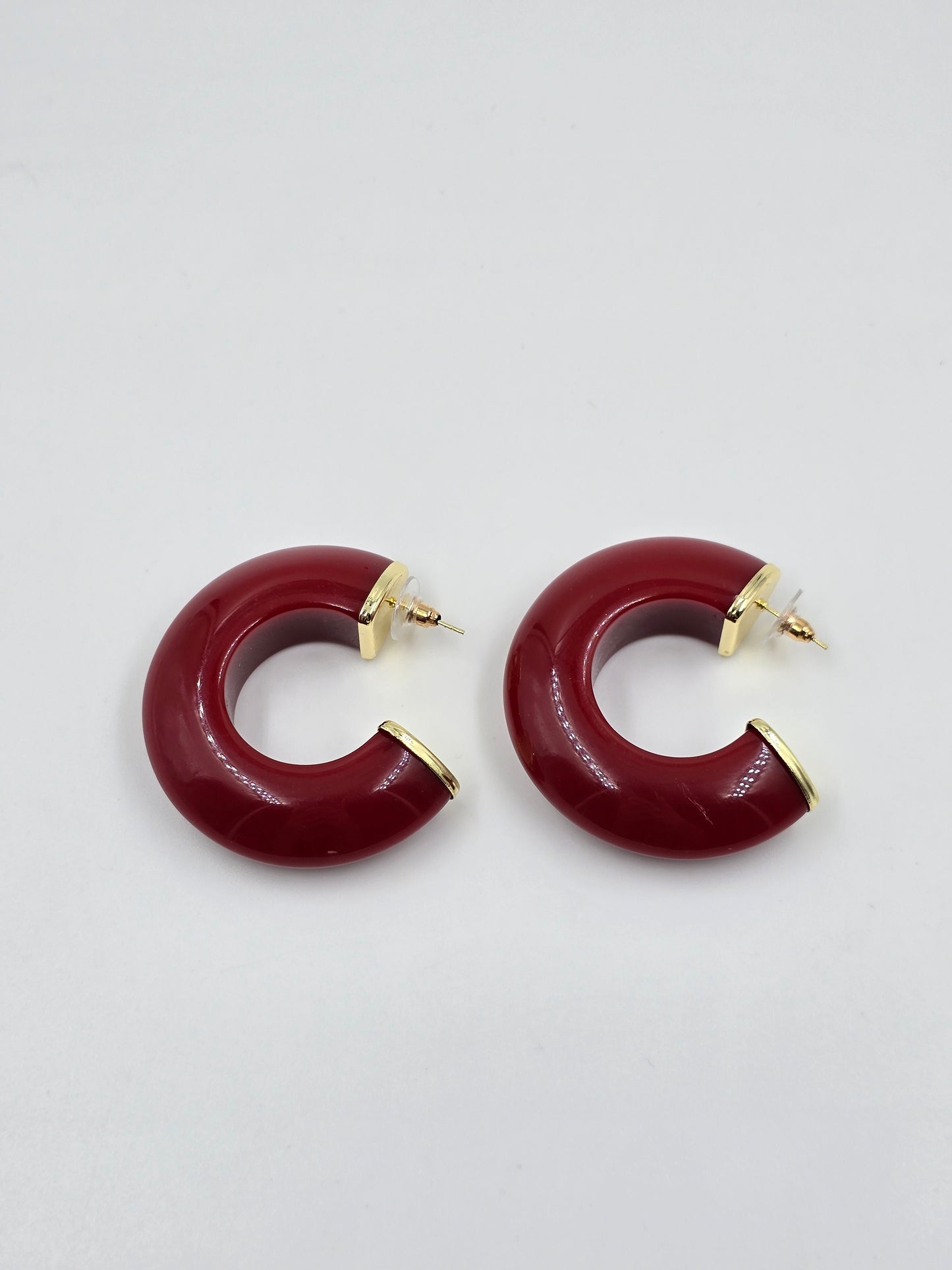 Red Thick Hoops