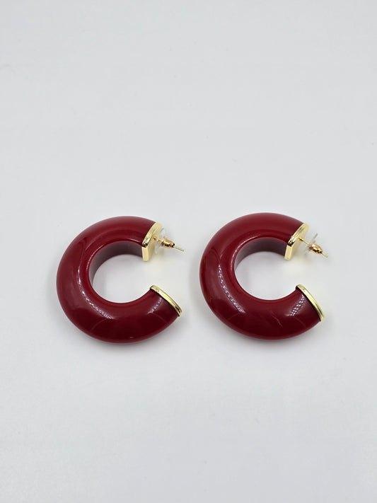 Red Thick Hoops