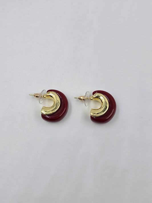 Gold and Burgundy Studs