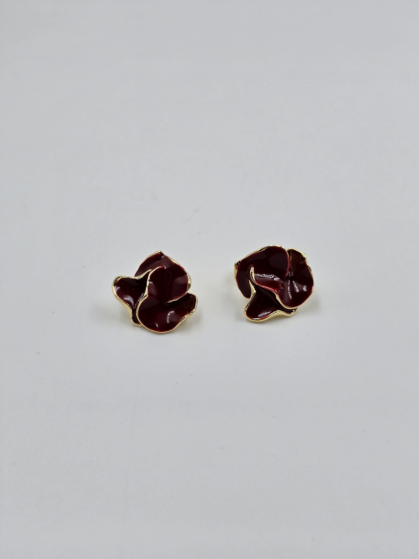 Burgundy Petals Earrings