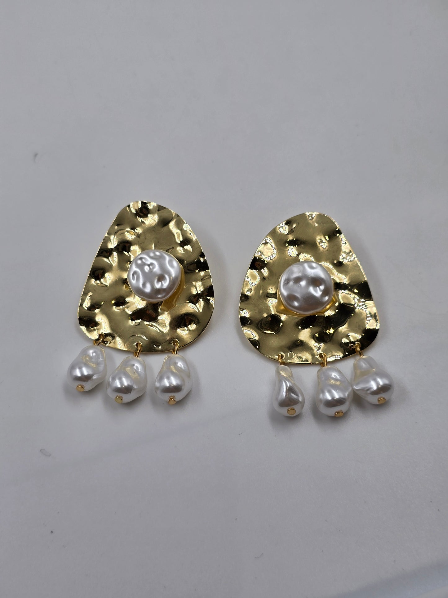 Statement Earrings with Faux Pearls