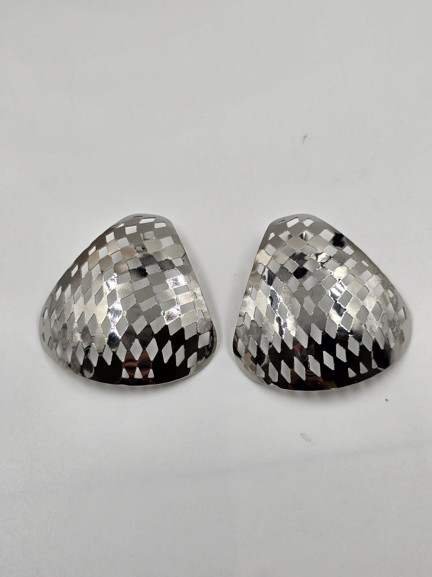 Silver Bold Triangle Earrings