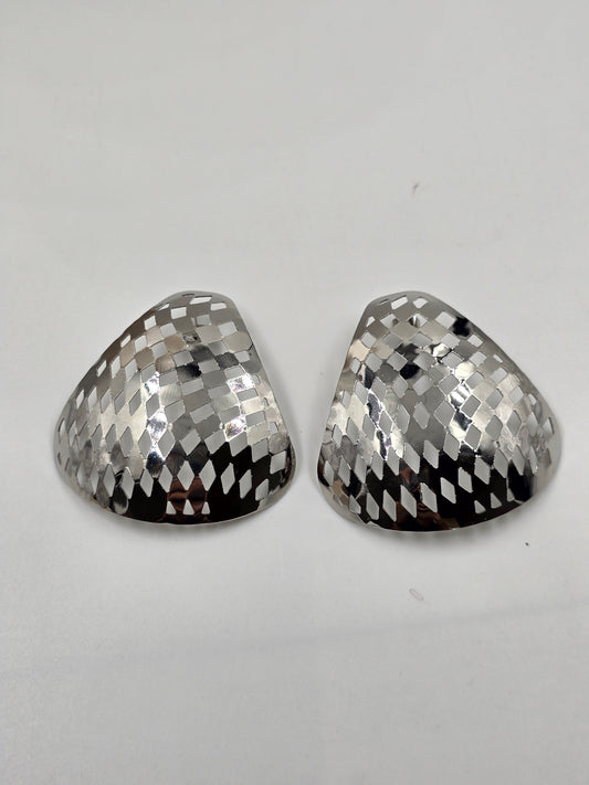Silver Bold Triangle Earrings