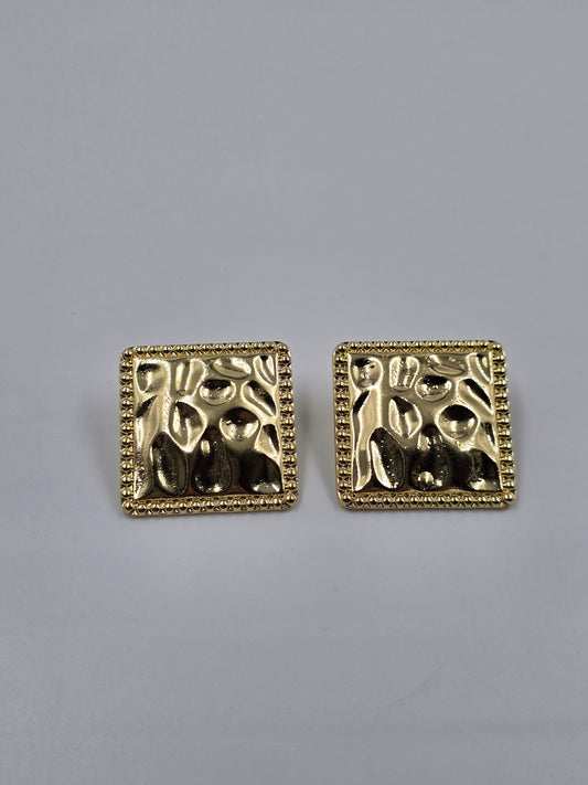 Golden Square Earrings