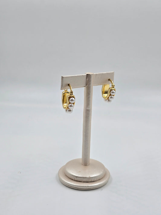 Small Pearl Hoops