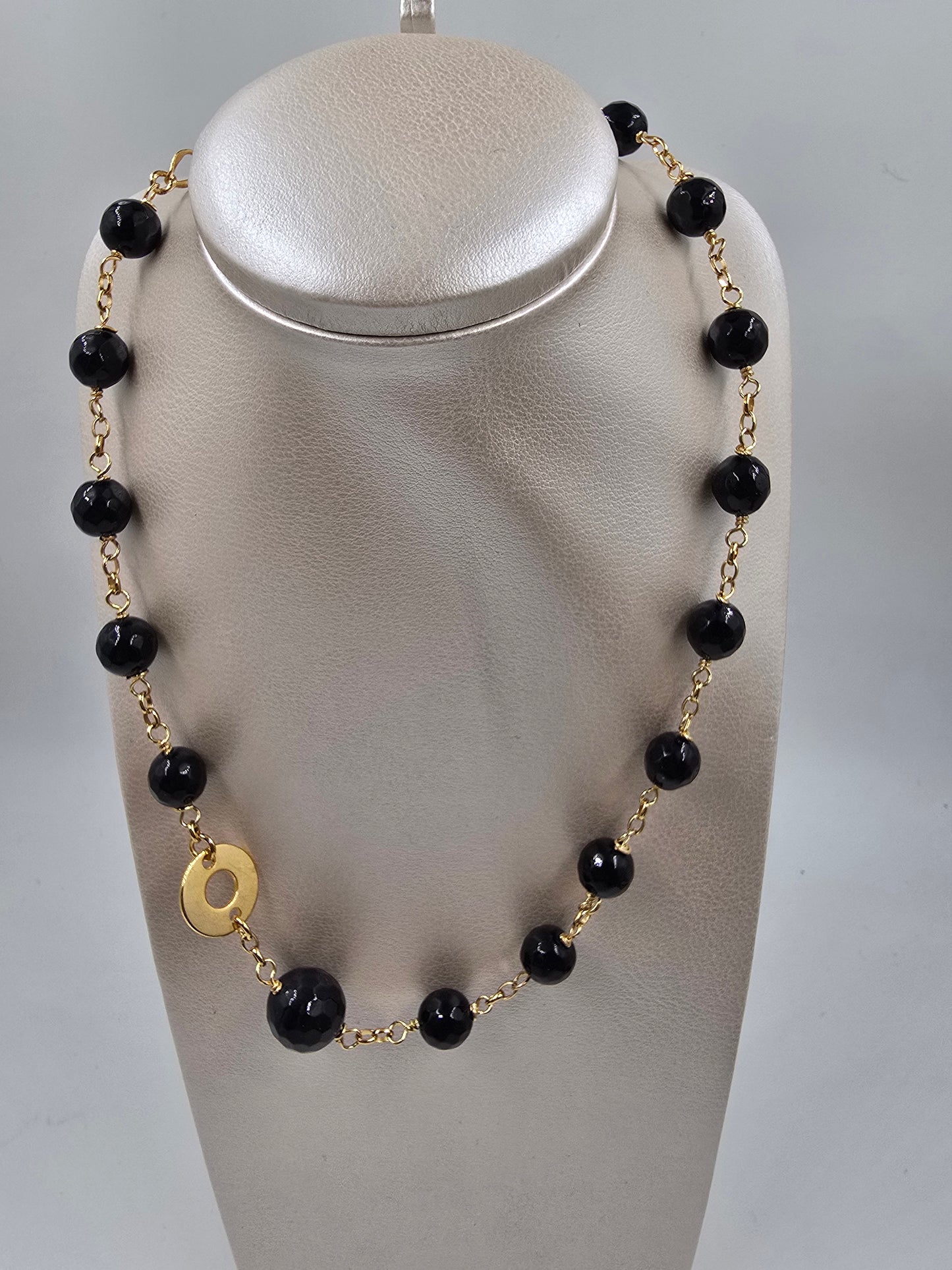 O - Natural Black Stone Necklace