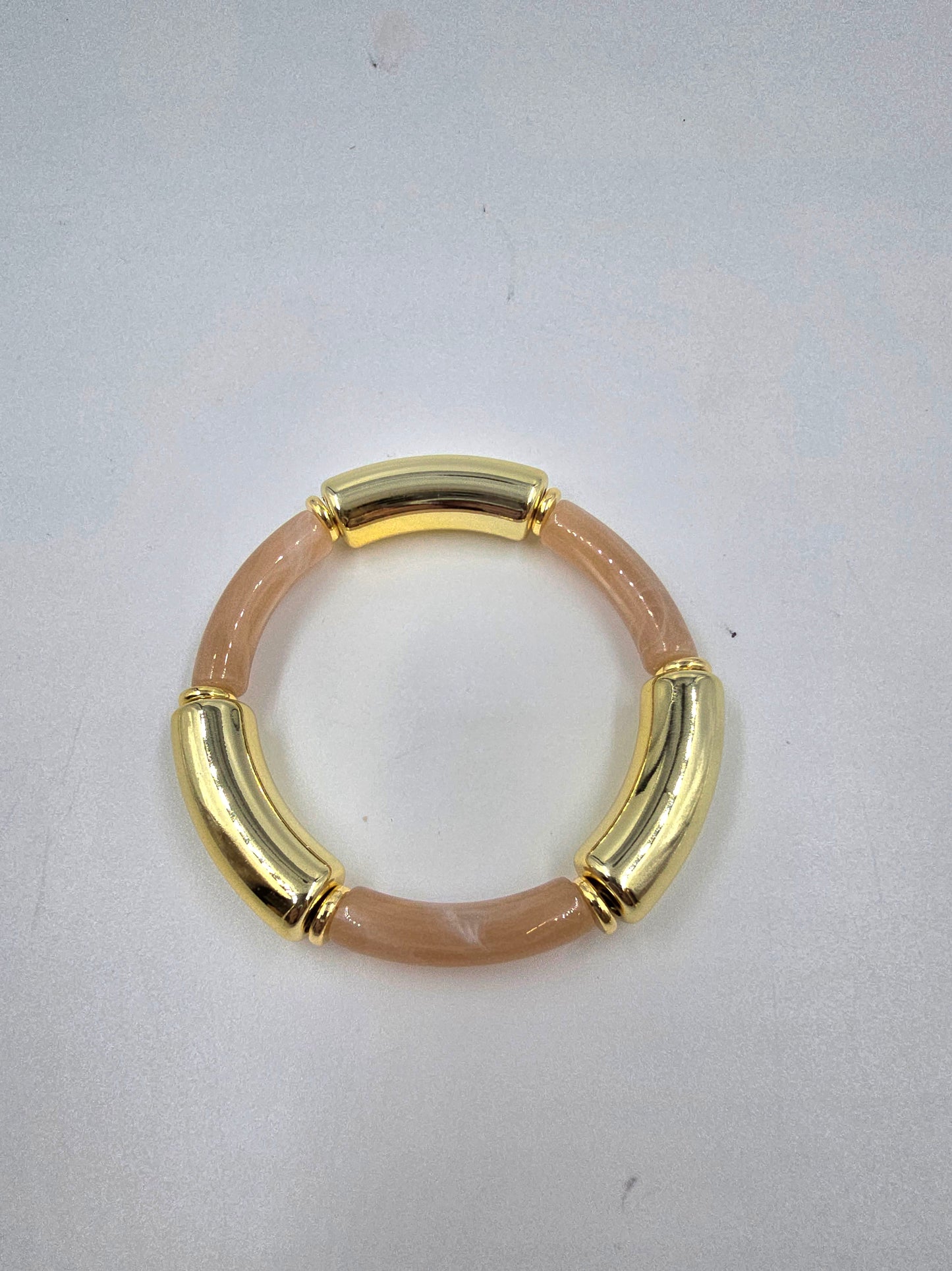 C - Peach and Gold Bracelet