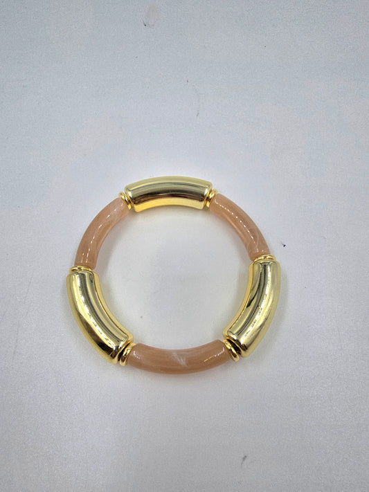C - Peach and Gold Bracelet