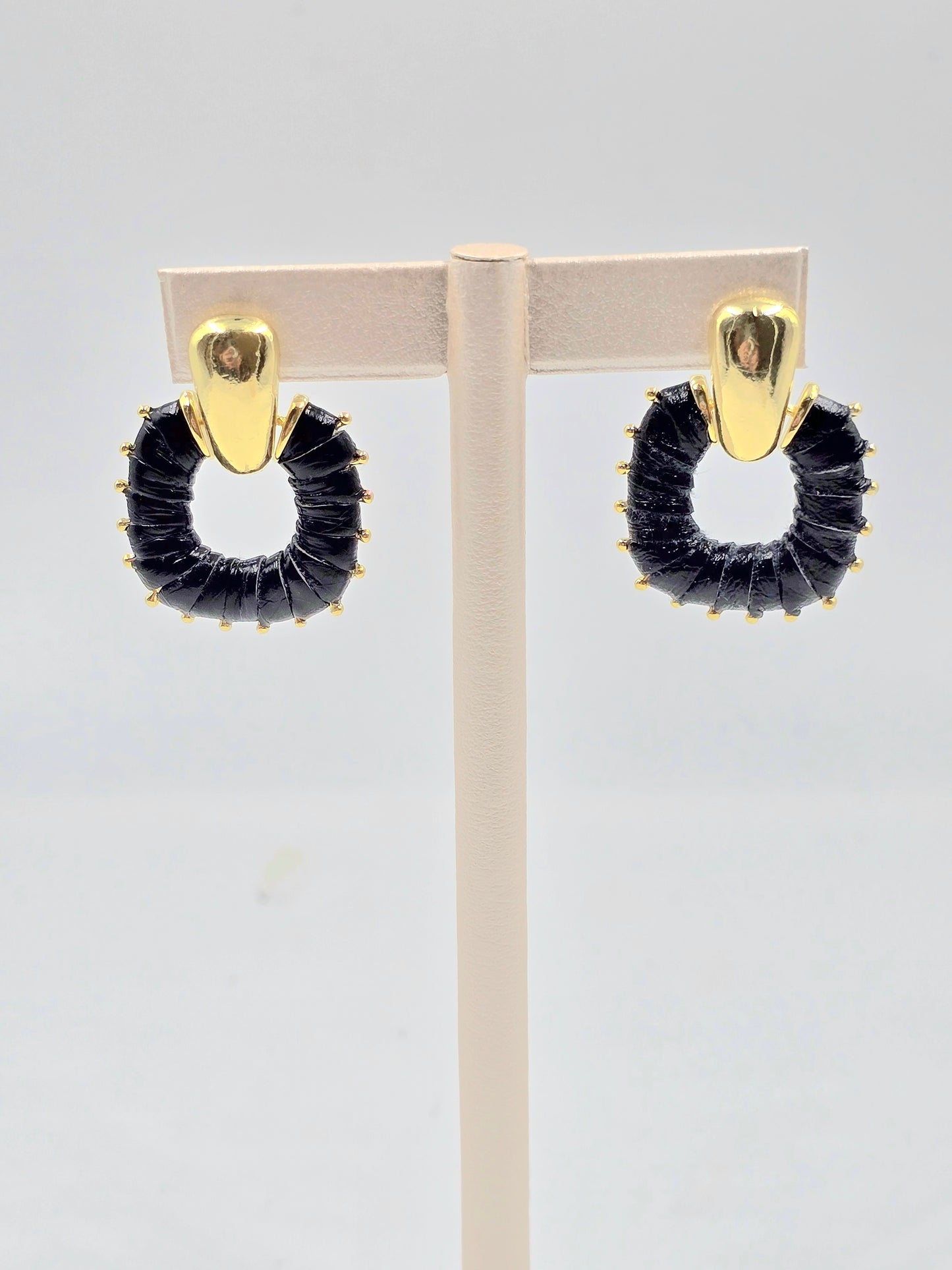 C - Black Rope Earrings