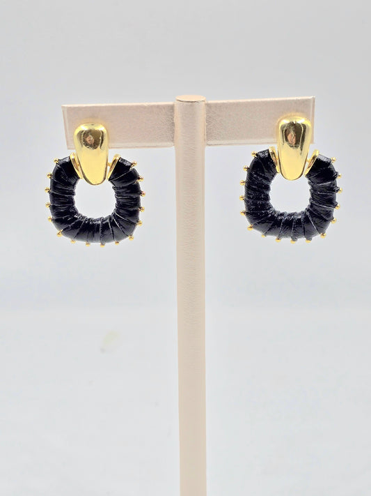C - Black Rope Earrings