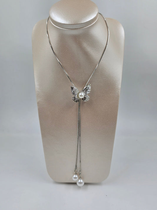C - Silver Butterfly Necklace