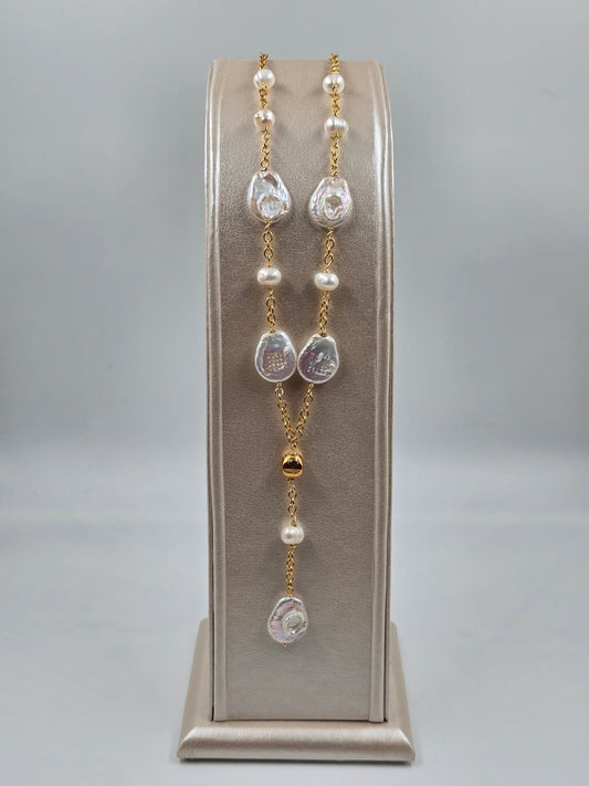 O - Beads & Flat Pearls Necklace