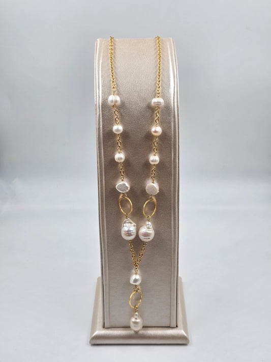 O - Long Classic Pearl Necklace