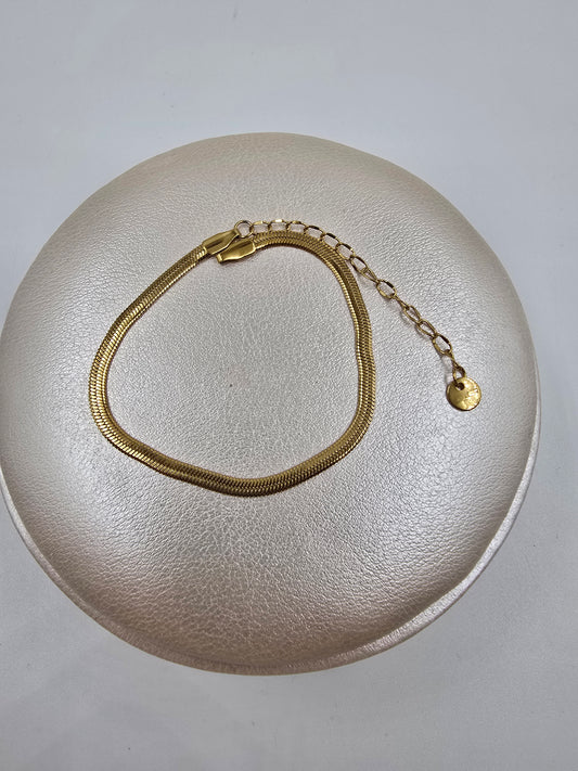 N - Stainless Steel Flat Link Bracelet