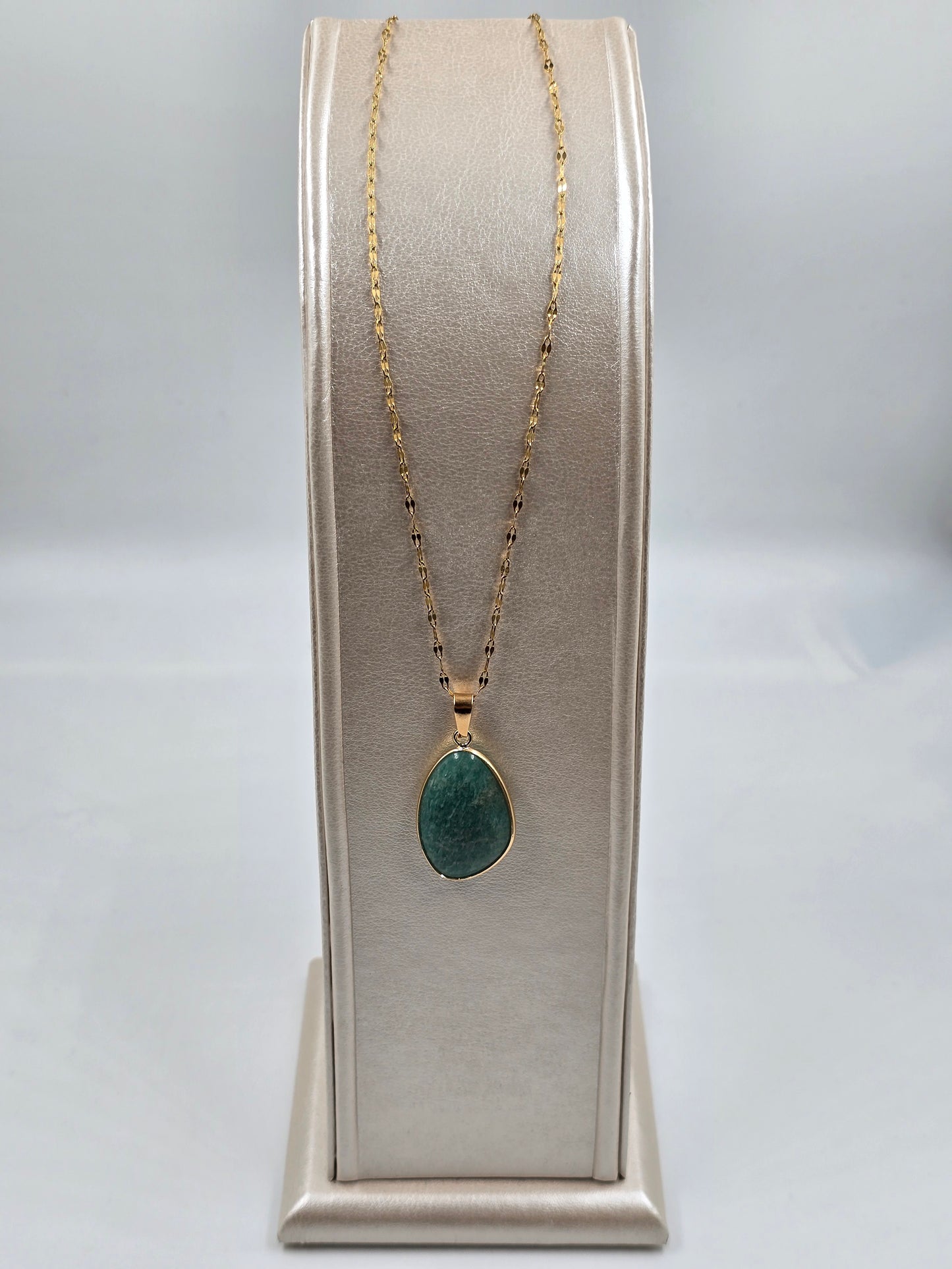 N - Stainless Steel Necklace with Oval Pendant