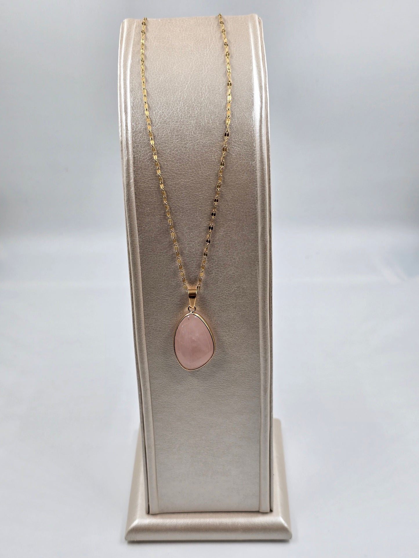 N - Stainless Steel Necklace with Oval Pendant