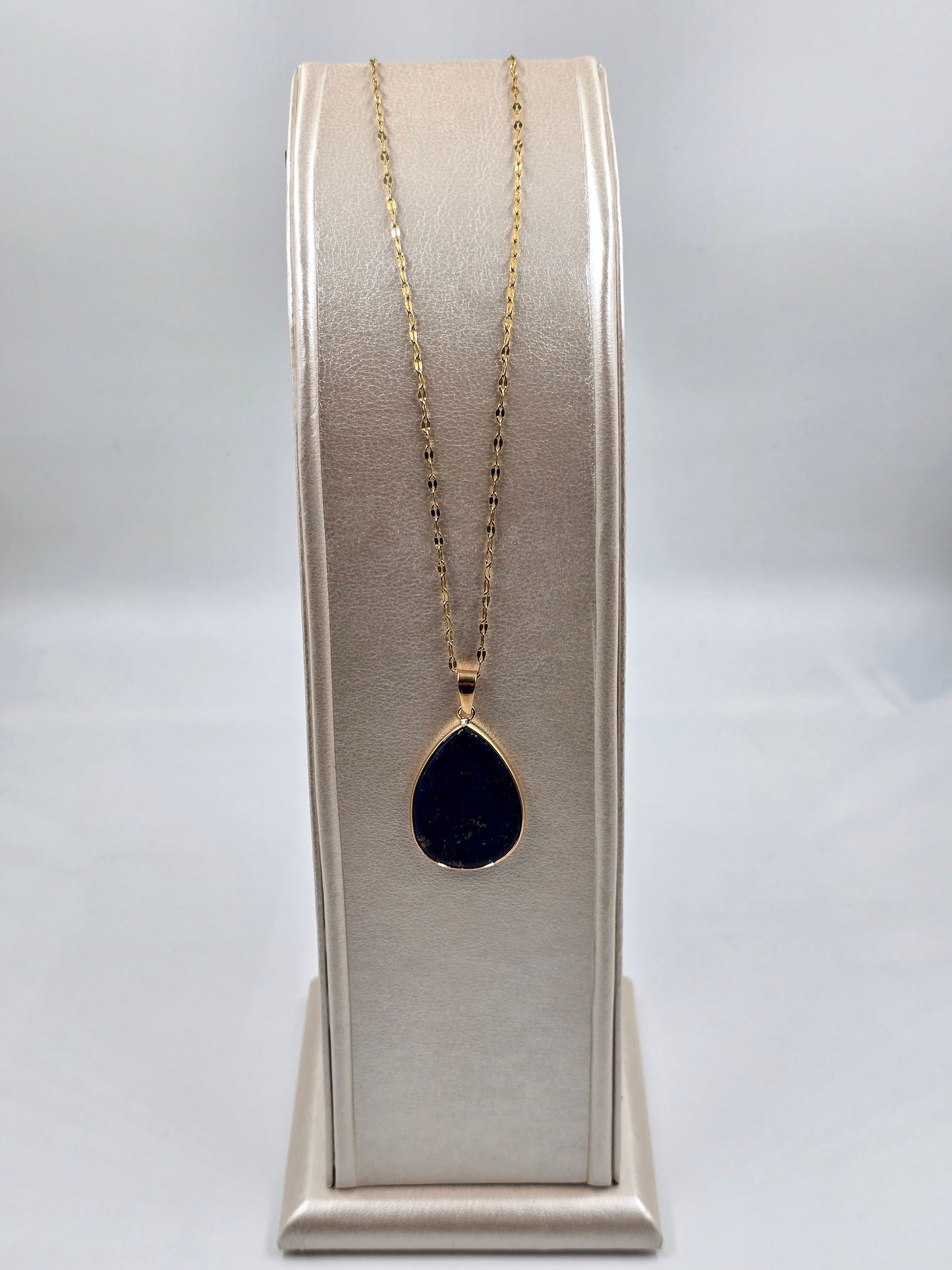 N - Stainless Steel Necklace with Navy Pendant