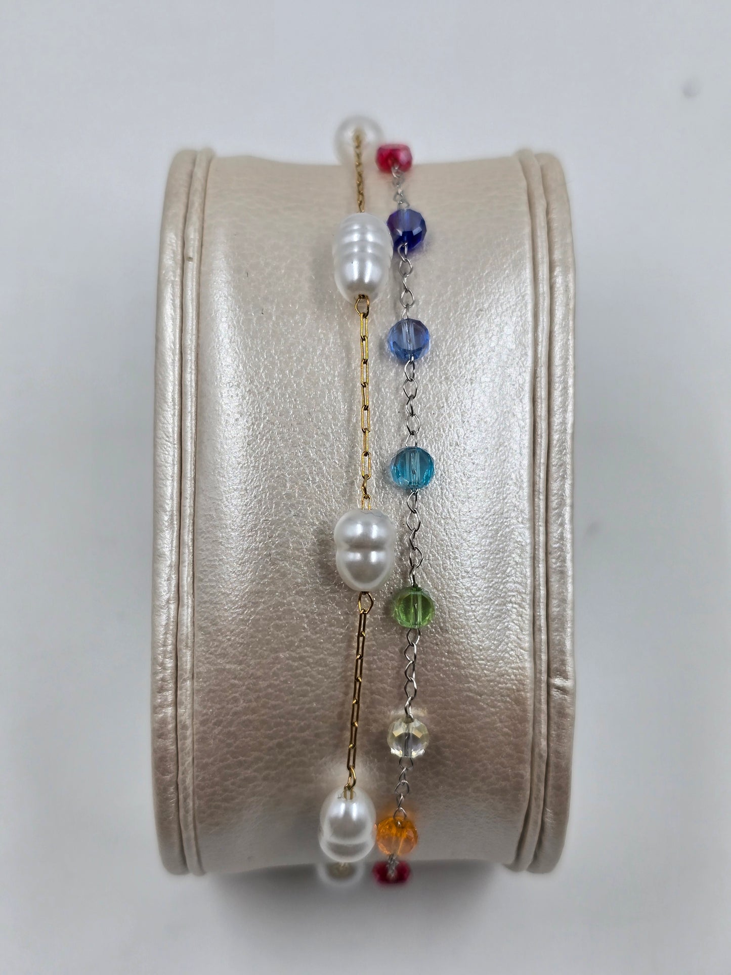 N - Stainless Steel Double Charms Bracelet