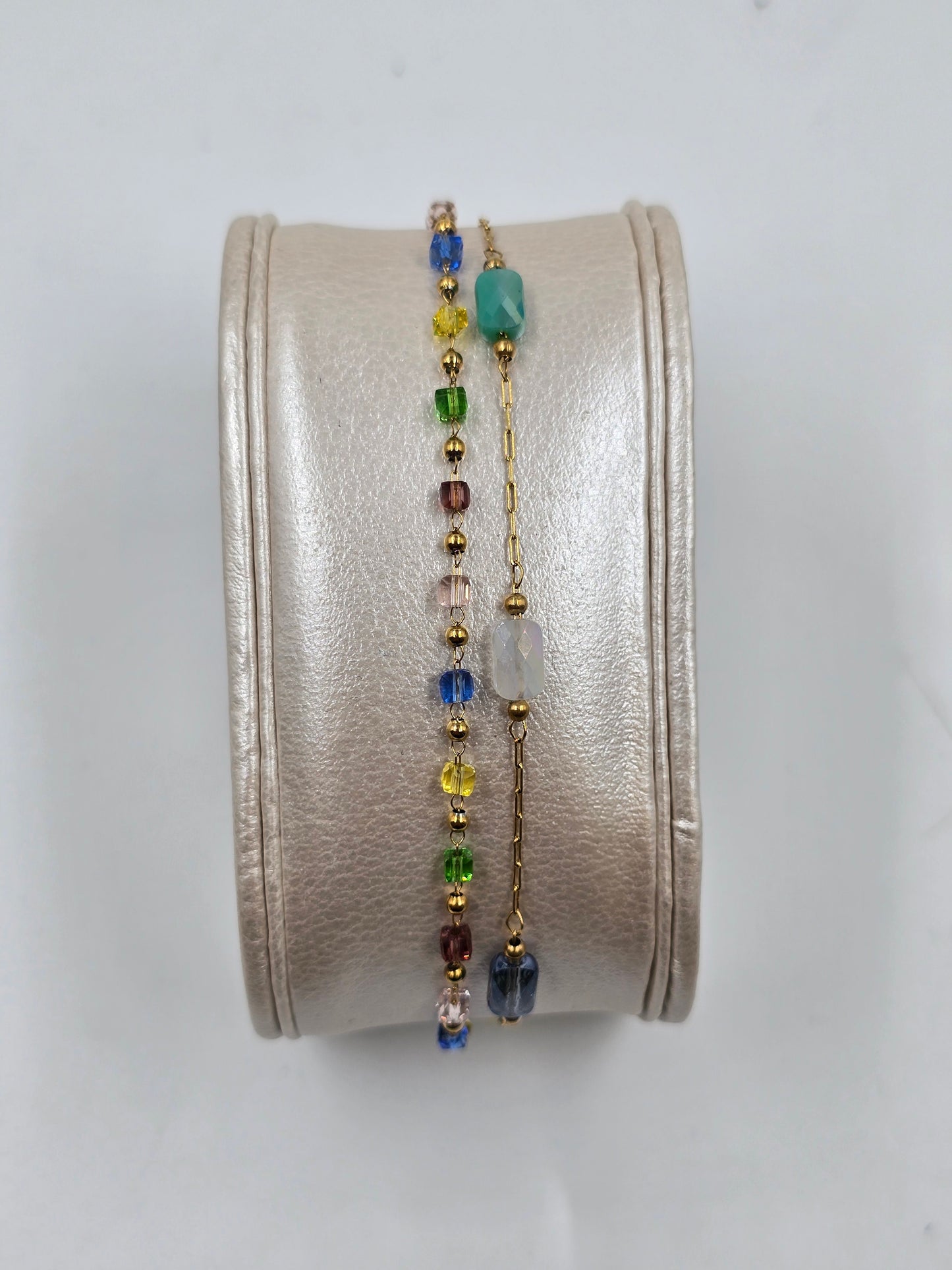 N - Stainless Steel Double Charms Bracelet