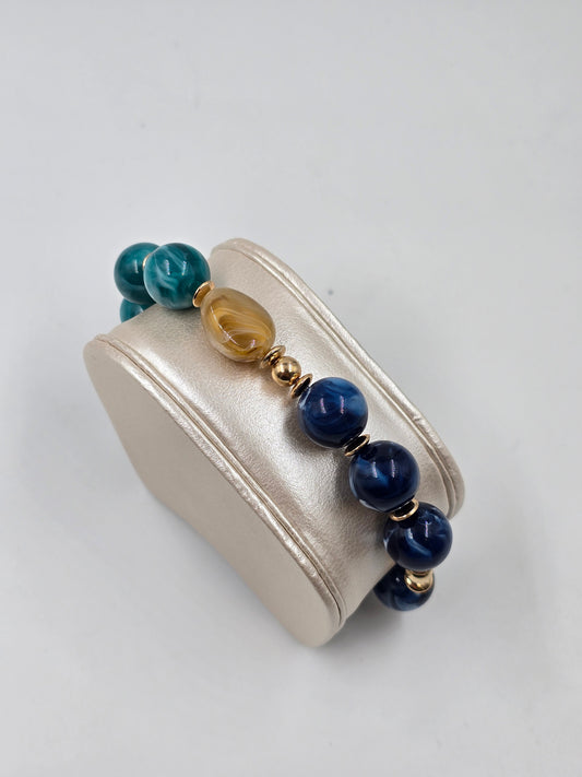 N - Blue Natural Stone Bracelet