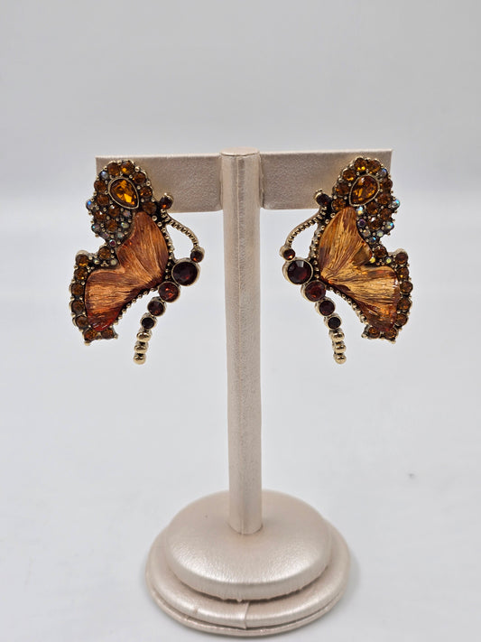 N - Amber Butterfly Earring