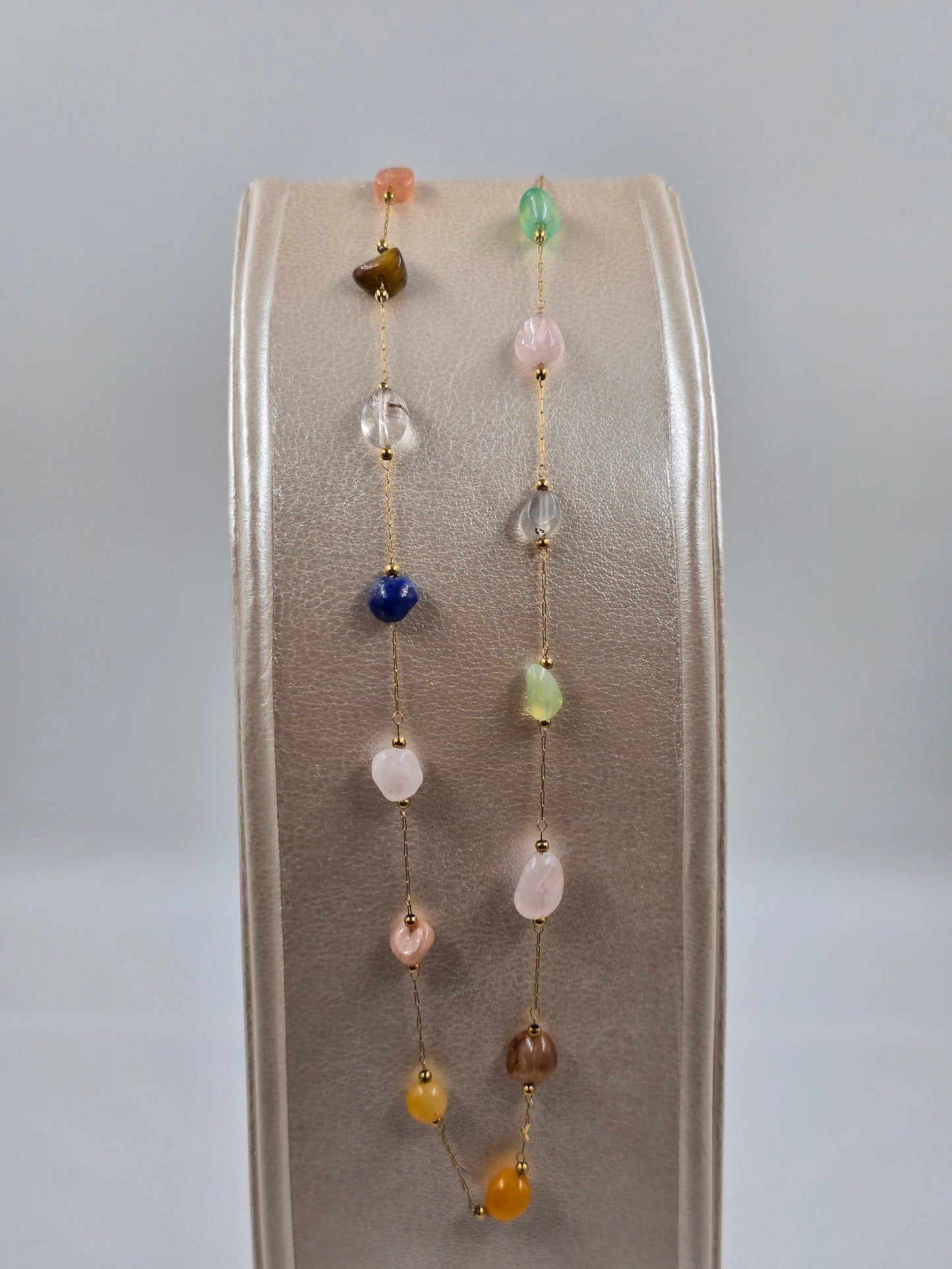 O - Stainless Steel Natural Stone Necklace