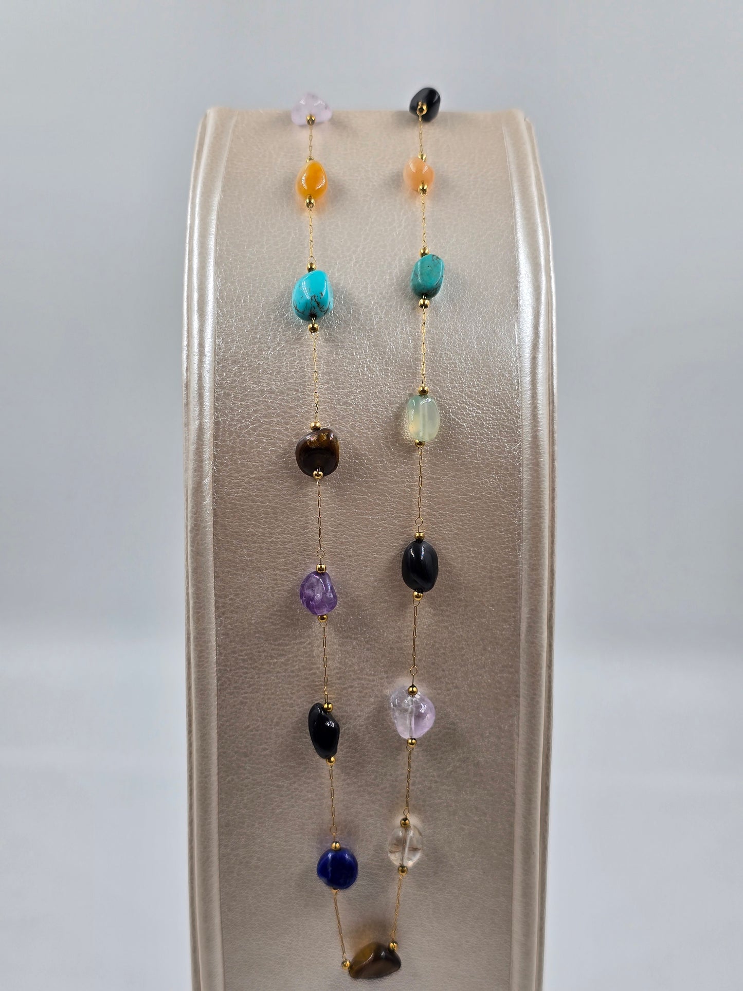 O - Stainless Steel Natural Stone Necklace