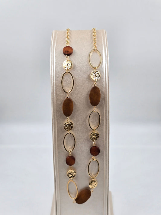 N - Gold and Wood Set