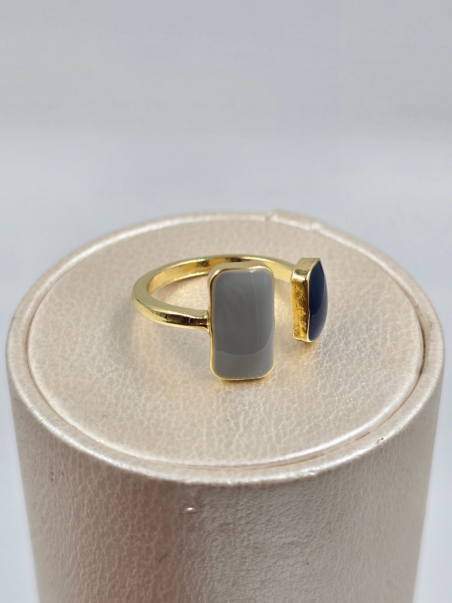 N - Blue and Gray Ring