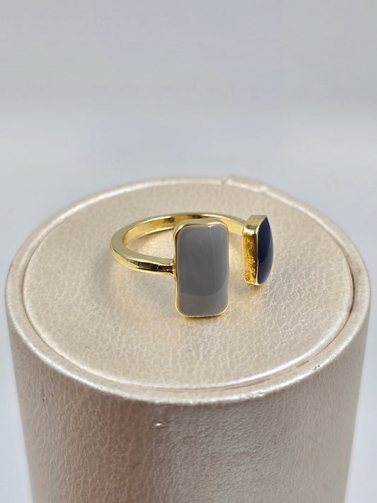 N - Blue and Gray Ring