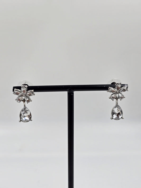 N - Silver Earrings with Gemstones