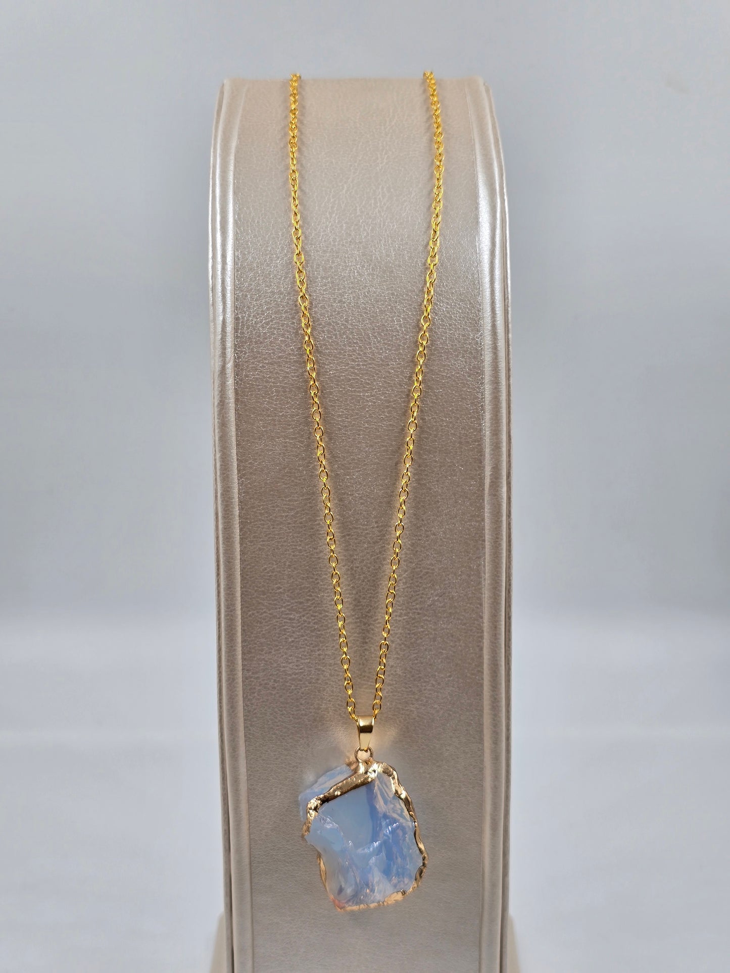 O - Necklace with Natural Stone Pendant