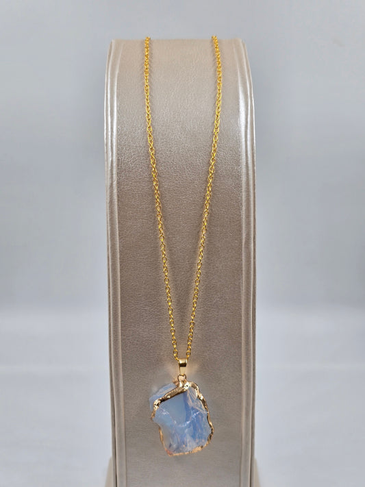 O - Necklace with Natural Stone Pendant