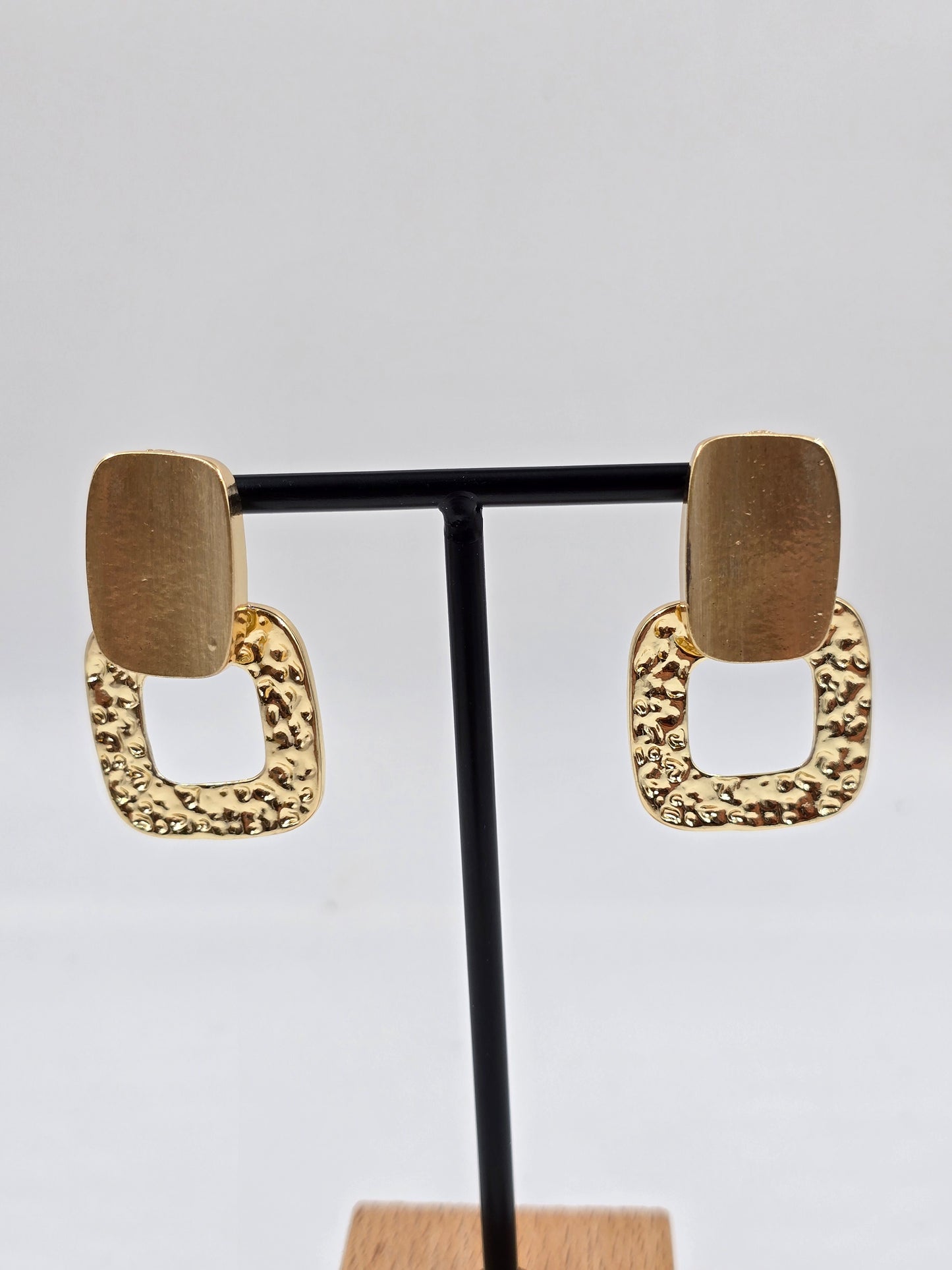 C - Golden Square Earrings
