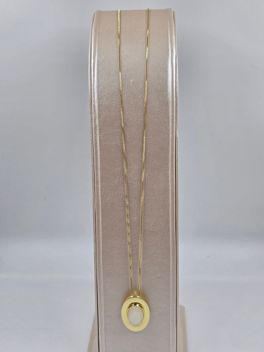 C- Golden White Stone Necklace