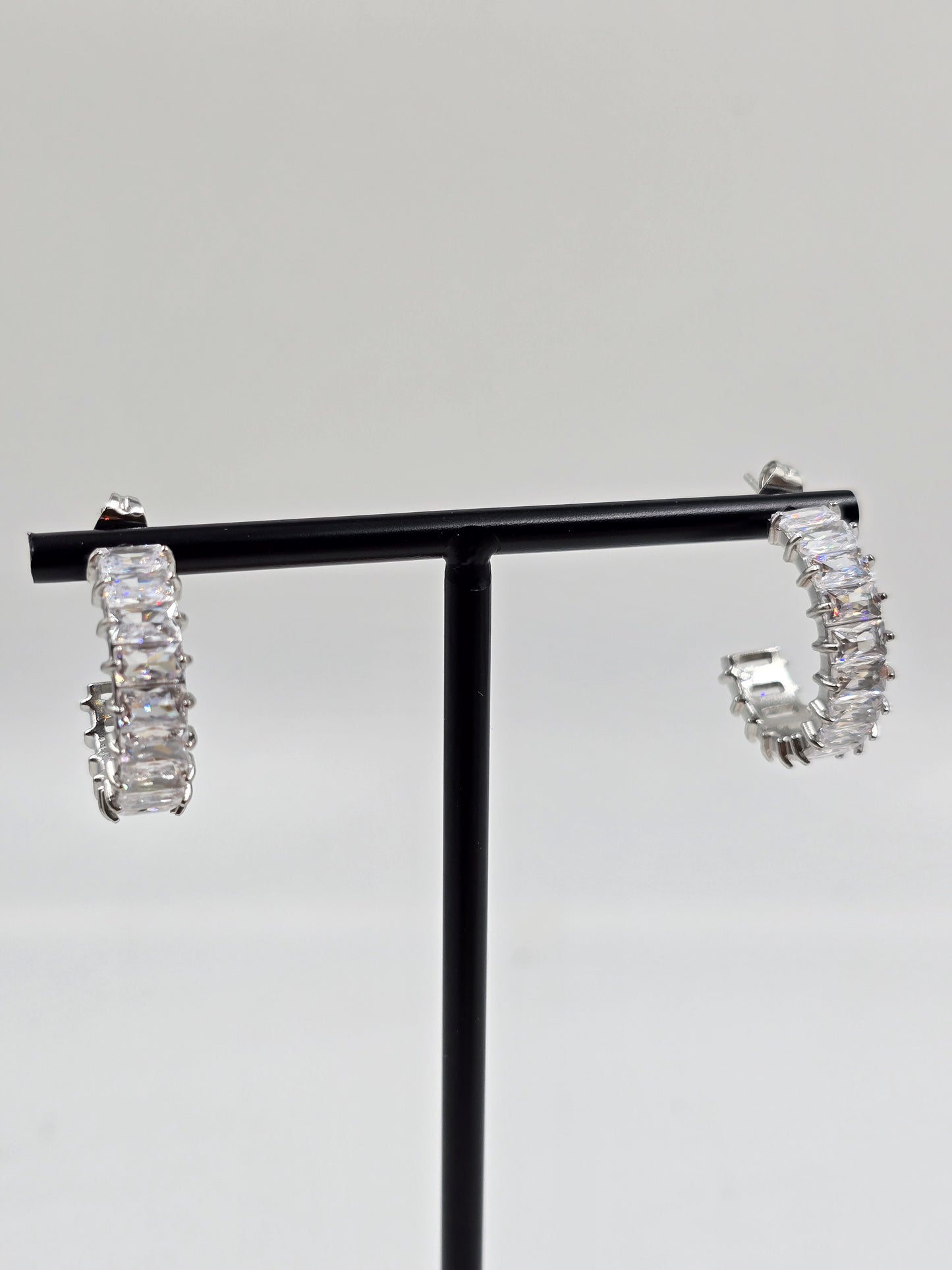 Stainless Steel Gemstones Hoops
