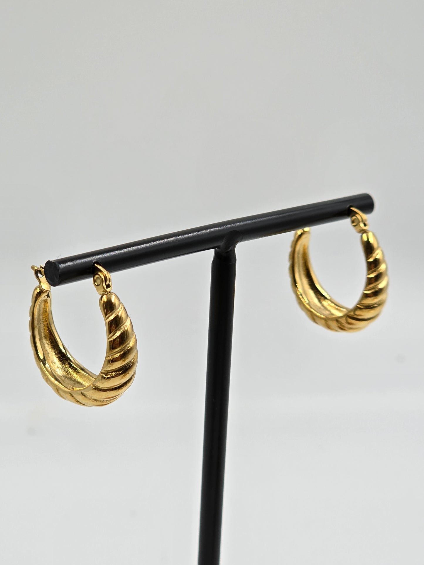 A - Golden Croissant Earring