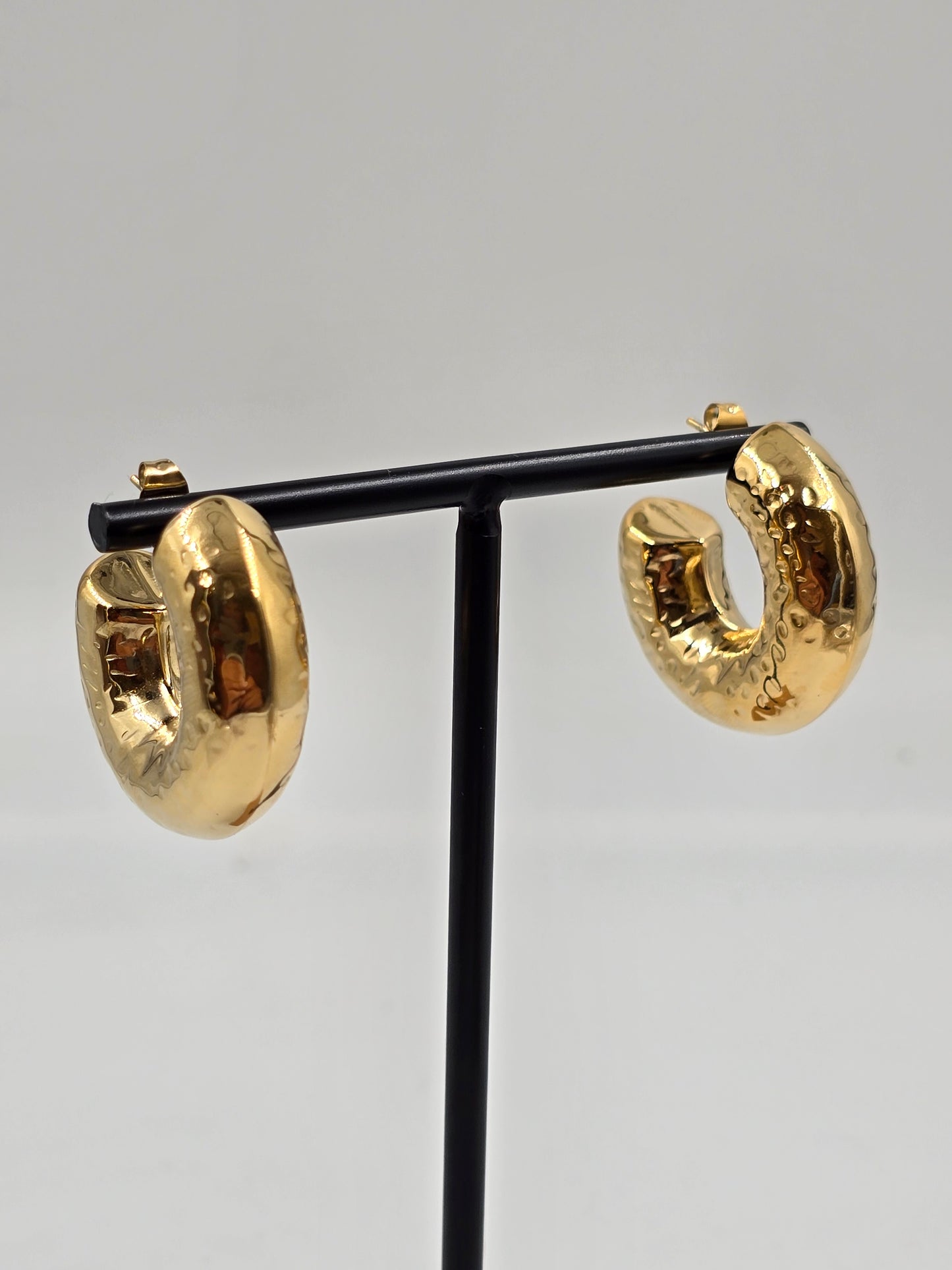 A - Golden Dented Earring