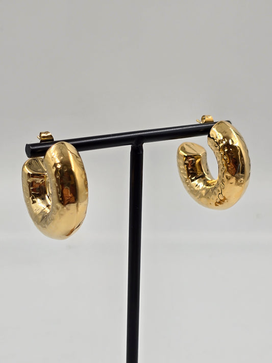 A - Golden Dented Earring