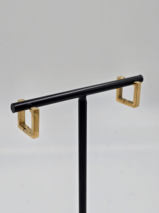 A - Stainless Steel Square Piercing Hoops