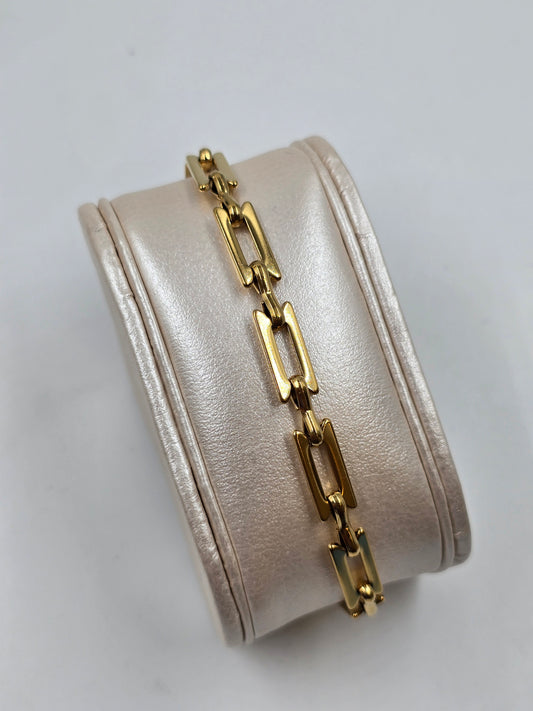 A - Stainless Steel Wide Link Bracelet