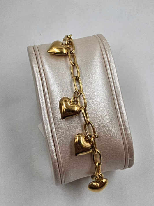A - Golden Chain Harts Bracelet
