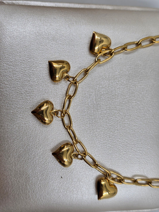 A - Golden Chain Harts Bracelet