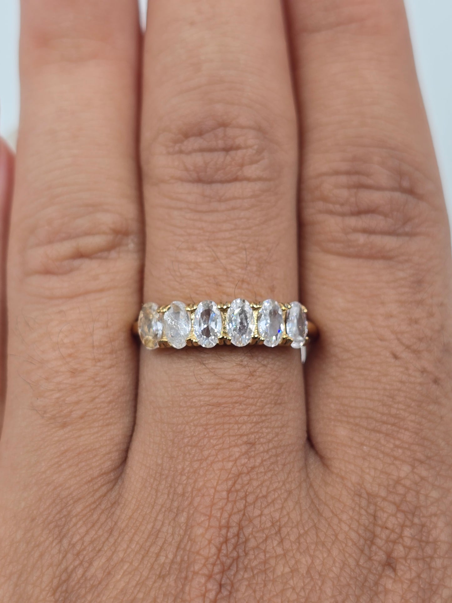 A - Golden Oval Stone Ring Stainless Steel